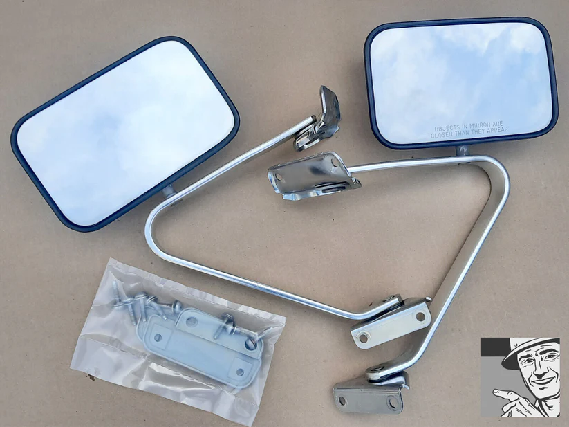 1980-1991 Ford F150 Bronco OE Swing Lock Side View Mirrors